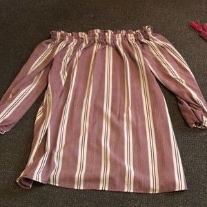 Off the shoulder long sleeve blouse